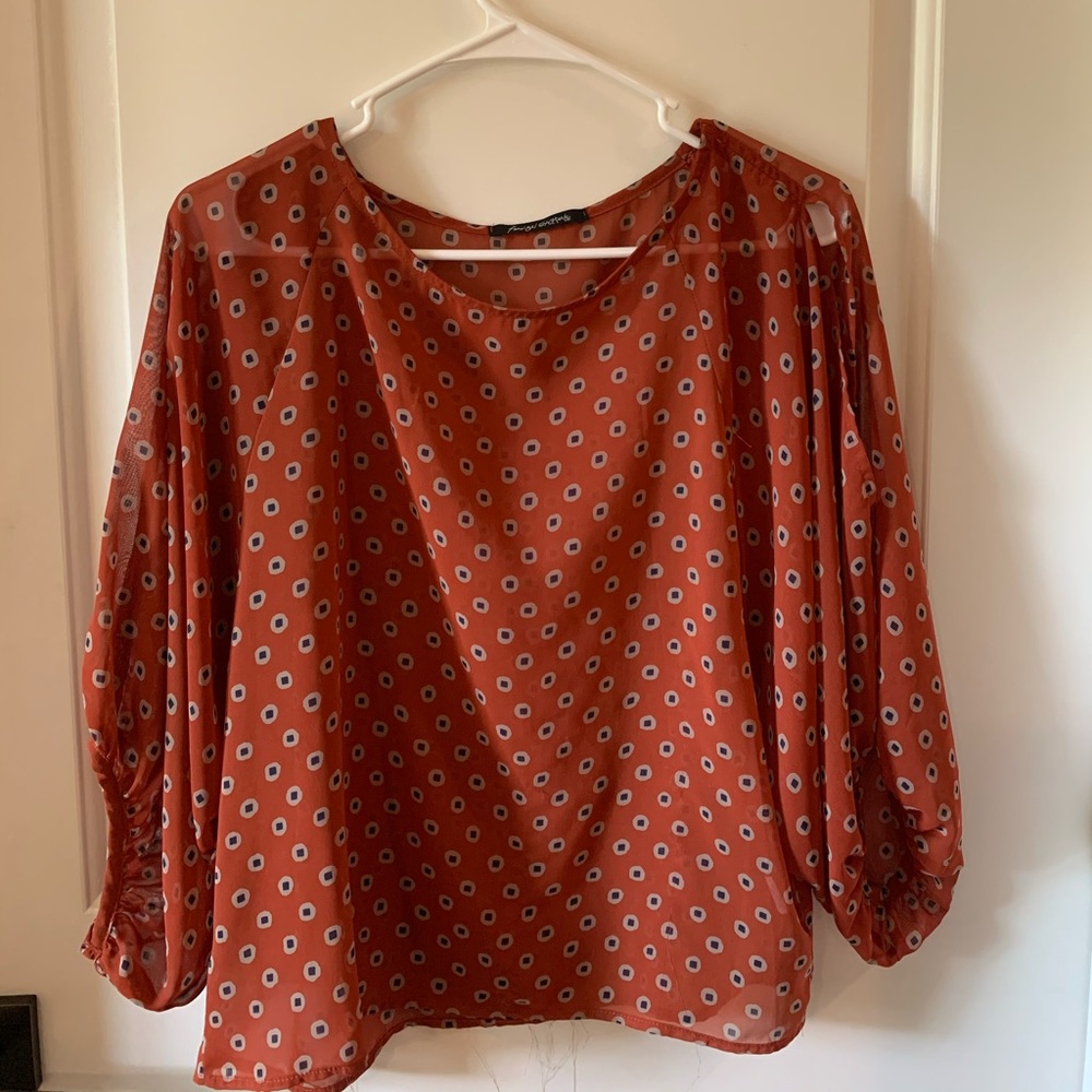 Like new Foreign Exchange Orange Dotted Blouse